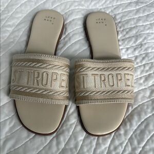 A New Day Cream Slide Sandals with Braided Detail